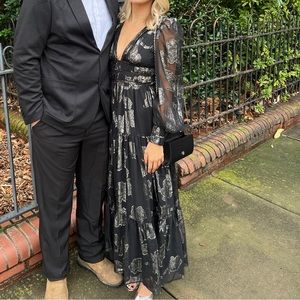 ASOS DESIGN Metallic Channel Detail Midi Dress